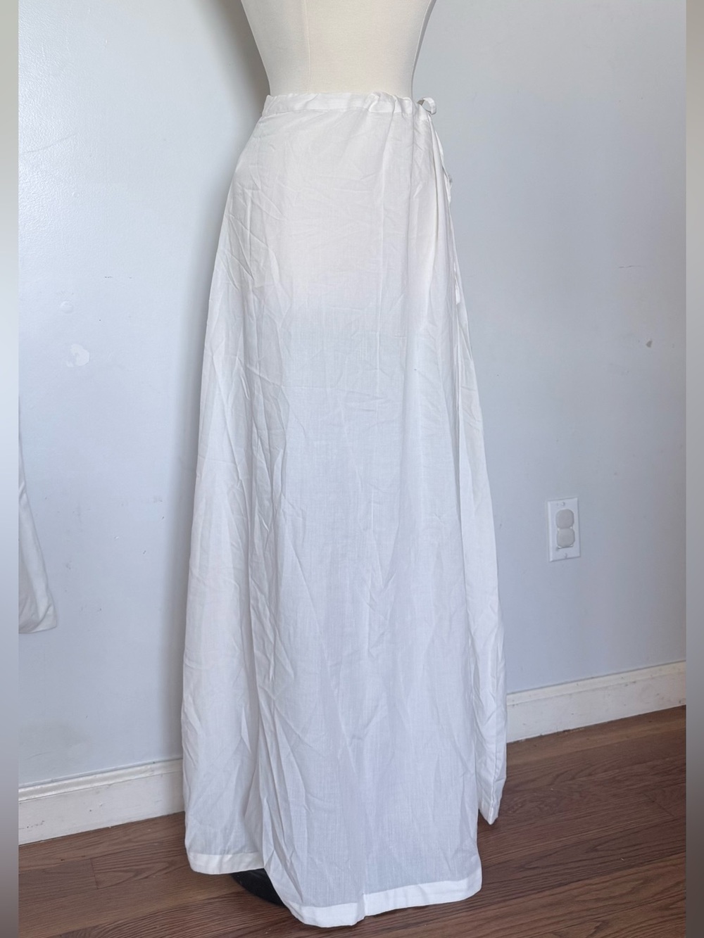 Classic Off White Cotton Maxi Skirt